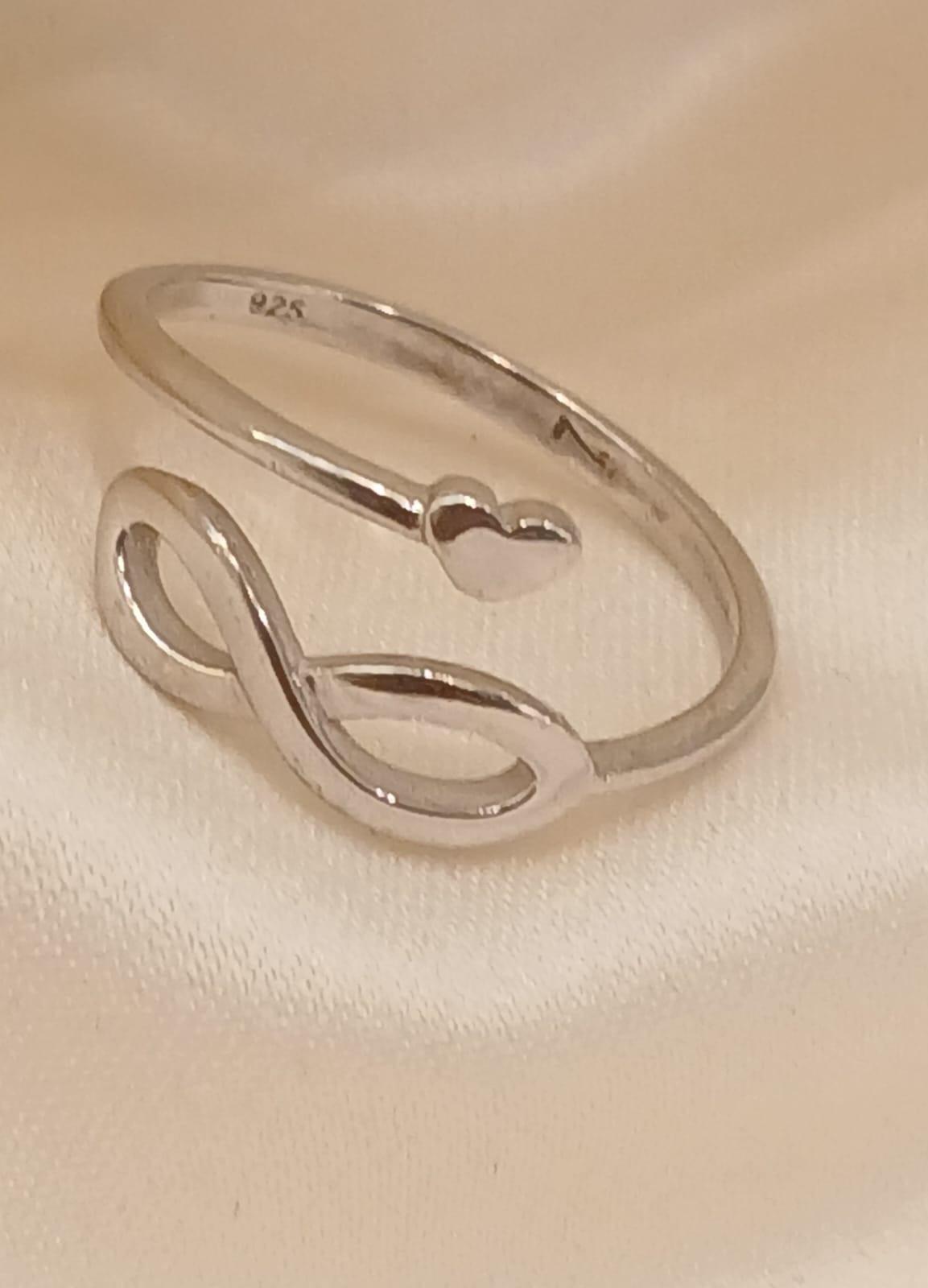 Real Silver Infinity Ring 925 (size: 7 ) 1.94 gms