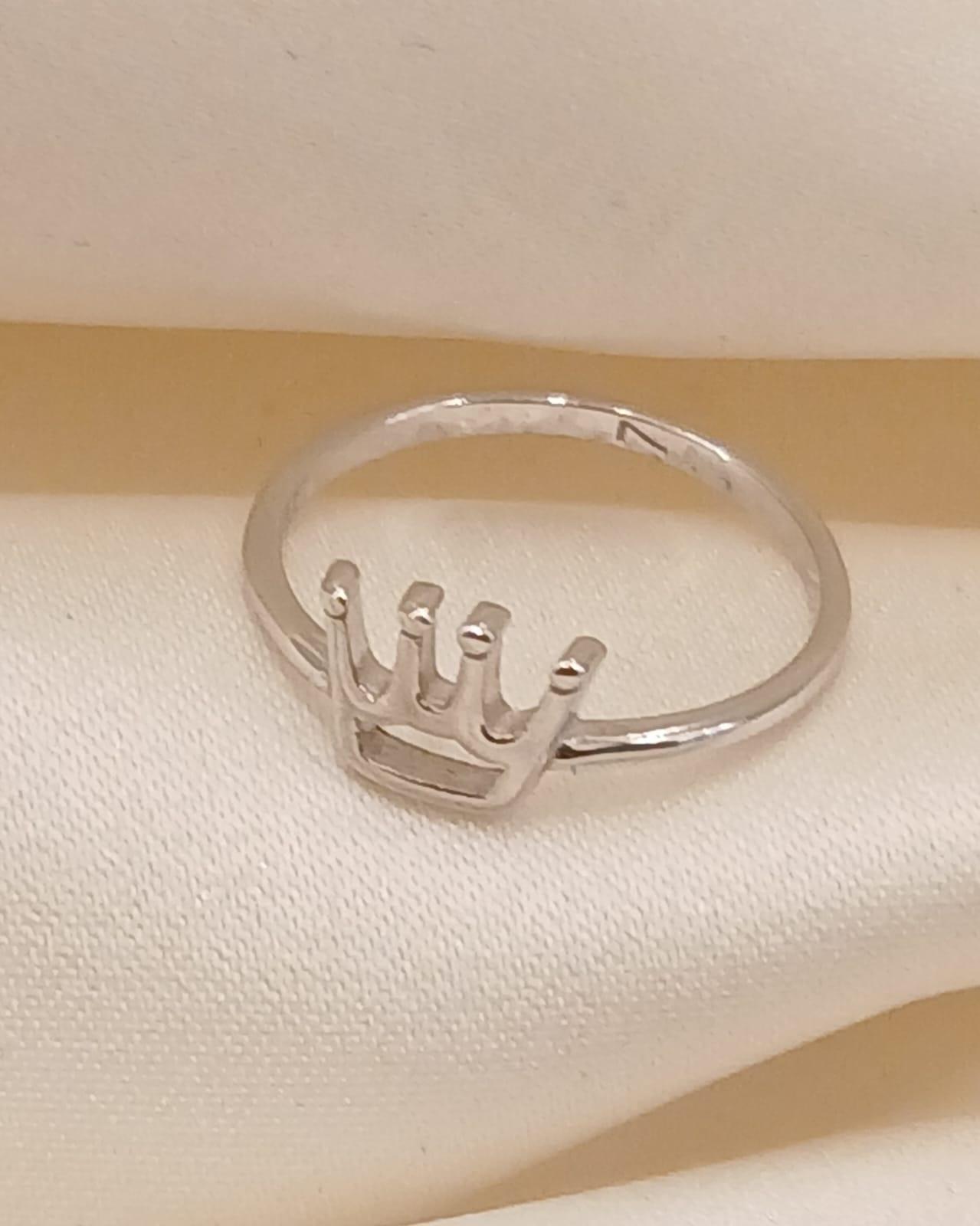 Real Silver Crown Ring 925 (size: 7/8 )1.40/1.50 gms