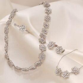 925 Real Silver Full Set (Necklace/Earring/Ring/Bracelet) 24.75 gms