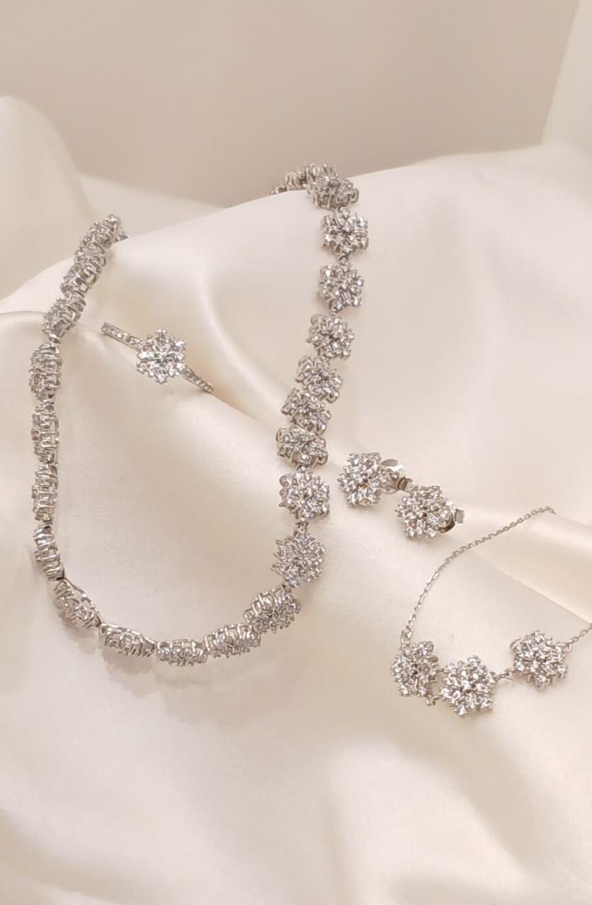 925 Real Silver Full Set (Necklace/Earring/Ring/Bracelet) 24.75 gms