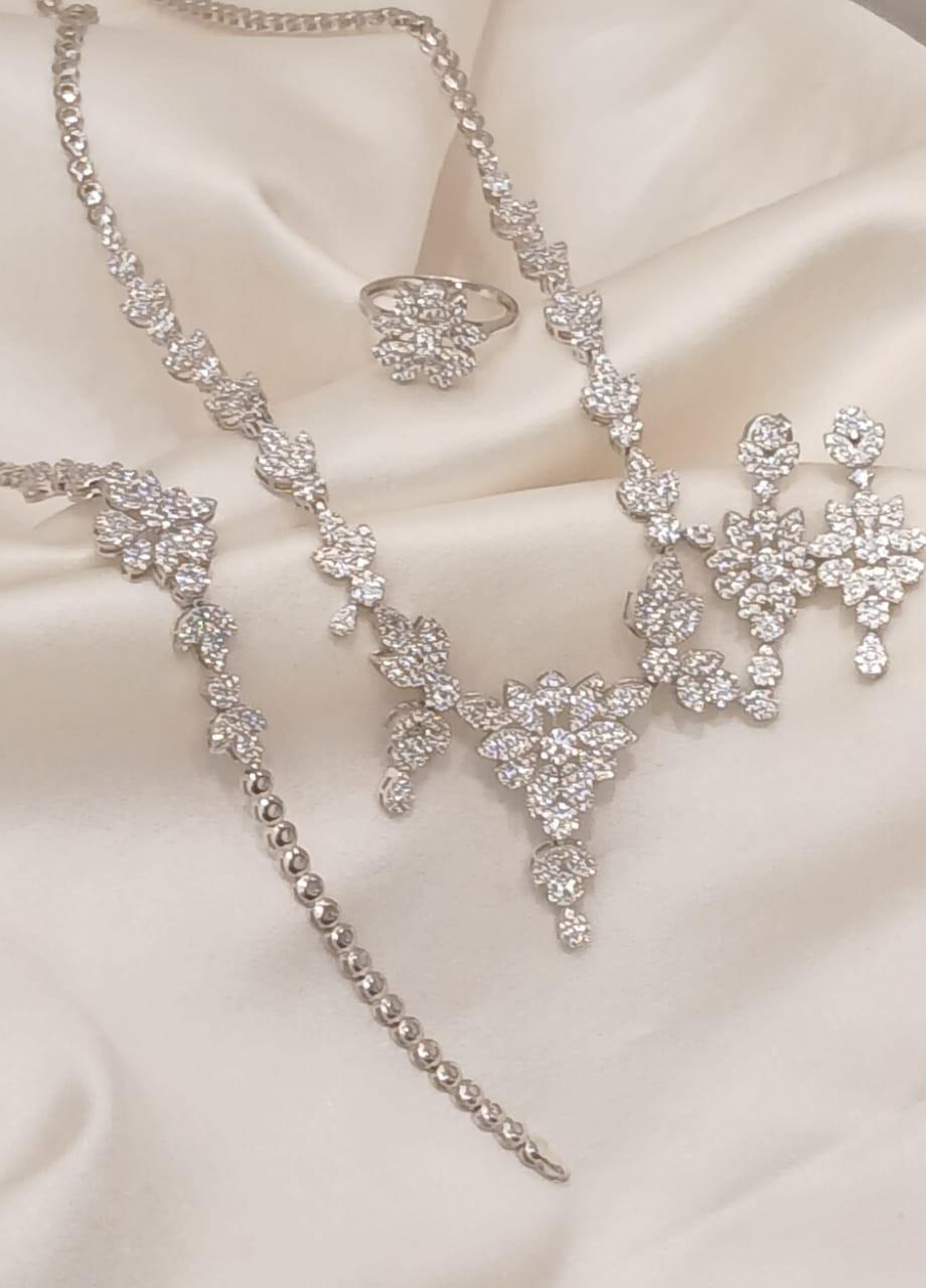 925 Real Silver Full Set (Necklace/Earring/Ring/Bracelet) 31.19 gms