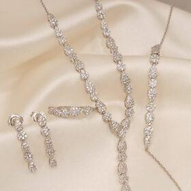 925 Real Silver Full Set (Necklace/Earring/Ring/Bracelet) 13.29 gms