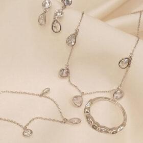 925 Real Silver Full Set (Necklace/Earring/Ring/Bracelet) 8.27 gms