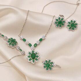 925 Real Silver Full Set (Necklace/Earring/Ring/Bracelet) 14.03 gms