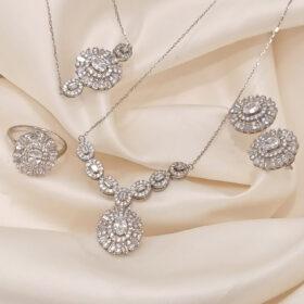 925 Real Silver Full Set (Necklace/Earring/Ring/Bracelet) 17.04 gms