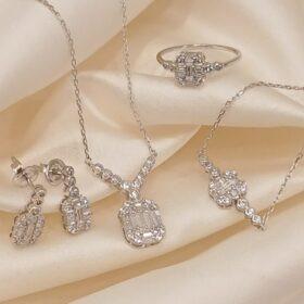 925 Real Silver Full Set (Necklace/Earring/Ring/Bracelet) 7.54 gms