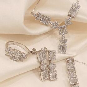 925 Real Silver Full Set (Necklace/Earring/Ring/Bracelet) 18.69 gms