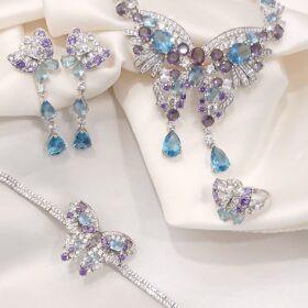 925 Real Silver Full Set (Necklace/Earring/Ring/Bracelet) 87.66 gms