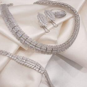 925 Real Silver Full Set (Necklace/Earring/Ring/Bracelet) 63.75 gms