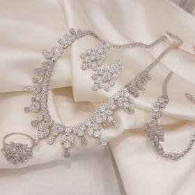 925 Real Silver Full Set (Necklace/Earring/Ring/Bracelet) 41.93 gms