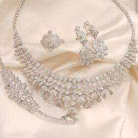 925 Real Silver Full Set (Necklace/Earring/Ring/Bracelet) 59.87 gms