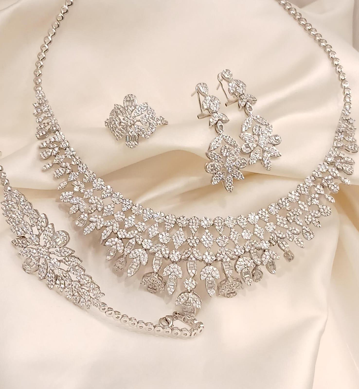 925 Real Silver Full Set (Necklace/Earring/Ring/Bracelet) 59.87 gms