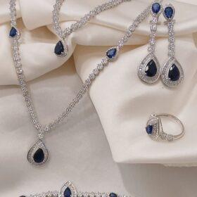 925 Real Silver Full Set (Necklace/Earring/Ring/Bracelet) 79.70 gms