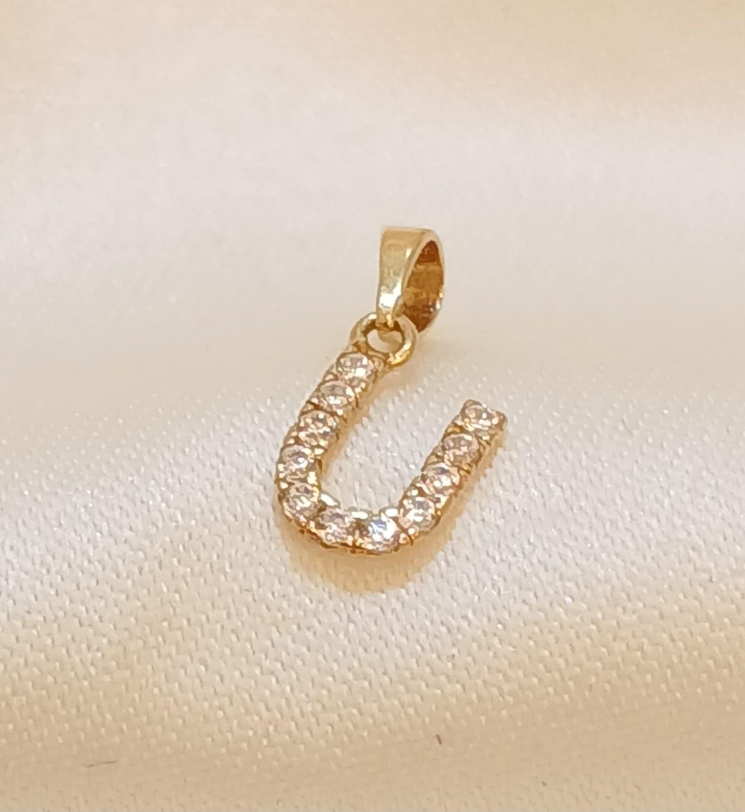 Real Gold Tiny Letter U Pendant 18K( 0.19/0.25 gms)
